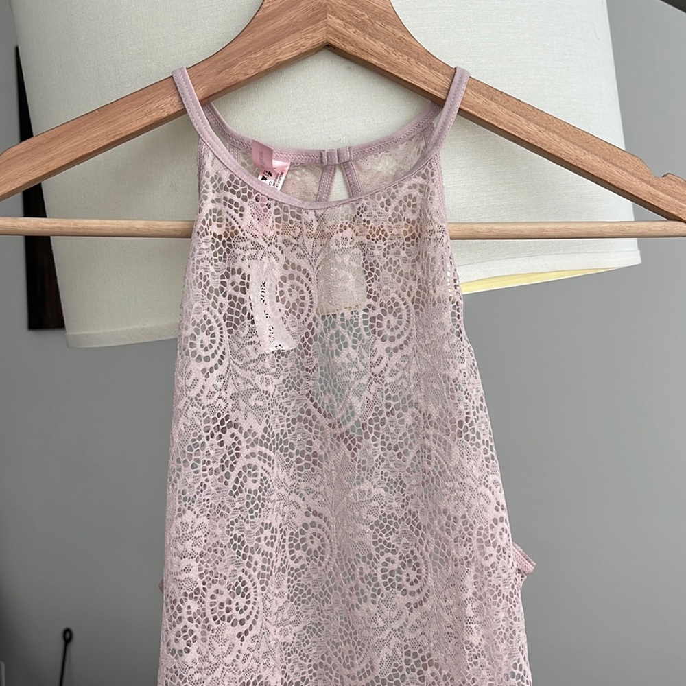 NWT La Vie En Rose Pink Lace Nightie - Picture 2 of 5